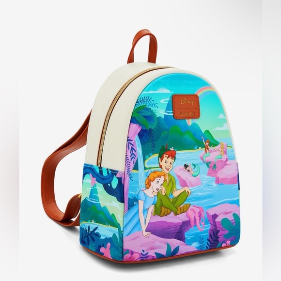 Disney Loungefly Peter Pan mermaid Lagoon Mini Backpack NWT - Picture 2 of 4